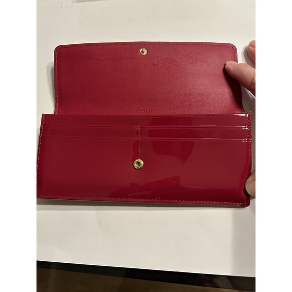 Coach Red patent Leather Logo Wallet 52458 - Picture 7 of 9
